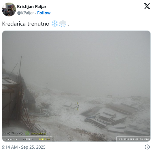 U Sloveniji pao snijeg