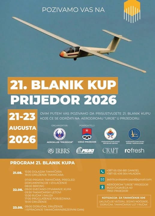 Blanik kup: Nebo iznad Prijedora ponovo postaje takmičarska arena